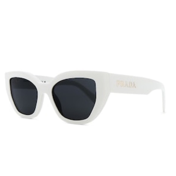 Prada SPR A09 Cat Eye Sunglasses in White - Picture 4 of 11